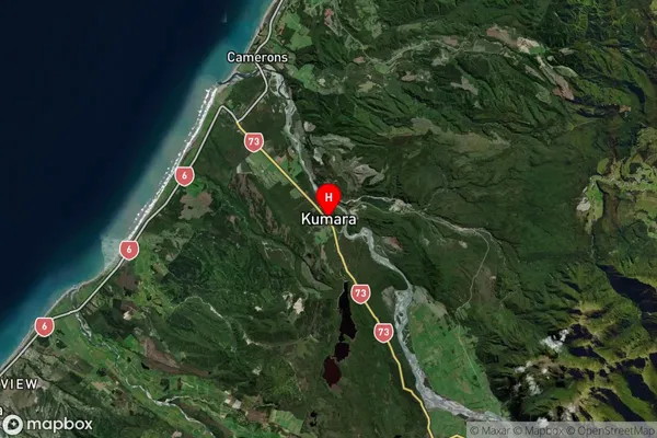 Kumara, West Coast Satellite Map