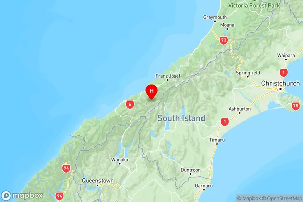 Westland Surrounds, West Coast Region Map