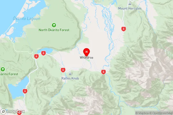 Whataroa, West Coast Region Map