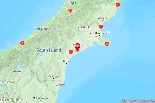 Eiffelton, Canterbury Region Map