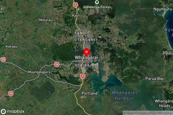 Whangarei, Northland Satellite Map