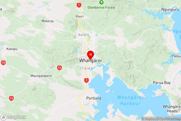 Whangarei, Northland Region Map