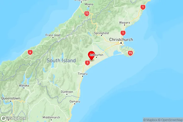 Hinds, Canterbury Region Map