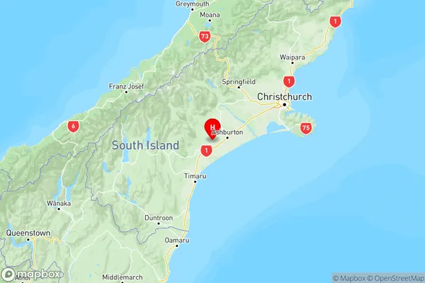 Lismore, Canterbury Region Map