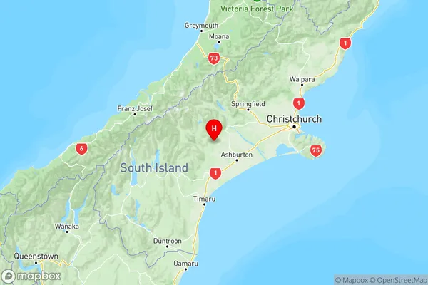 Mount Somers, Canterbury Region Map