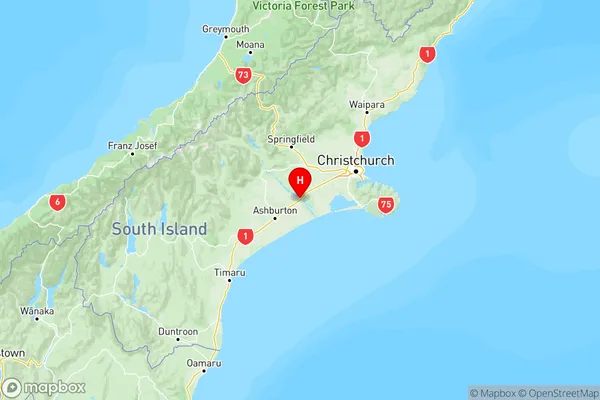 Rakaia, Canterbury Region Map