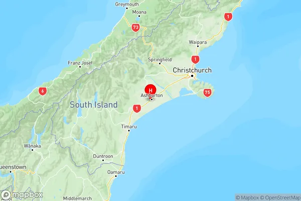 Tinwald, Canterbury Region Map