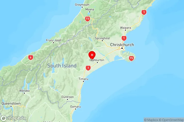 Westerfield, Canterbury Region Map