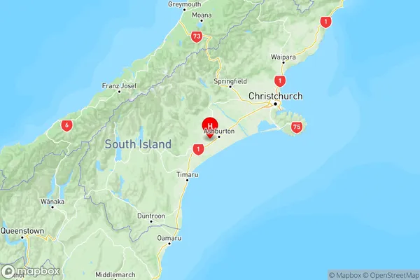 Winslow, Canterbury Region Map