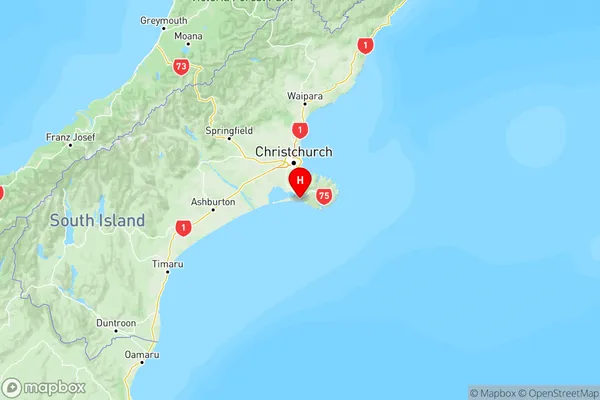 Birdlings Flat, Canterbury Region Map