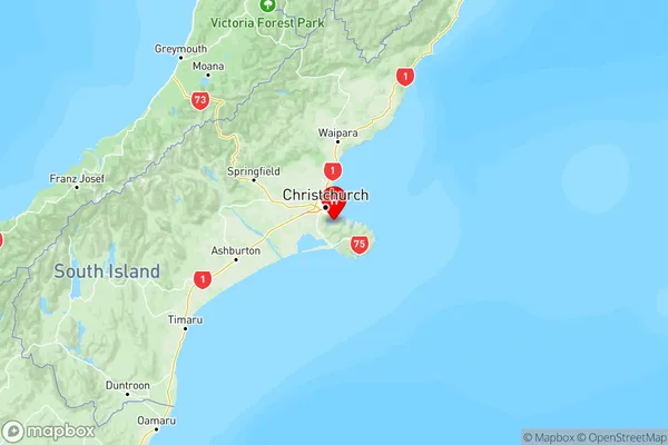 Charteris Bay, Canterbury Region Map