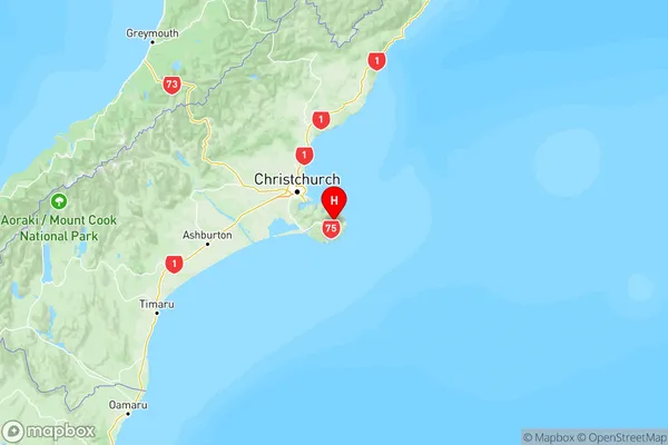 Corsair Bay, Canterbury Region Map