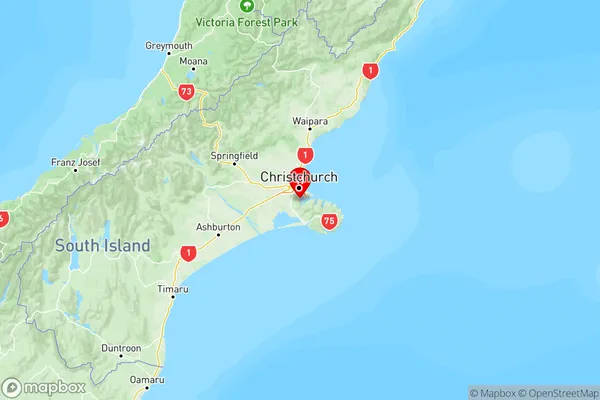 Governors Bay, Canterbury Region Map