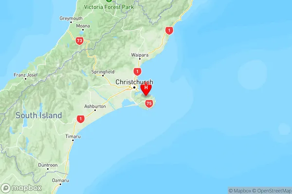 Pigeon Bay, Canterbury Region Map