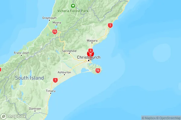 Aranui, Canterbury Region Map