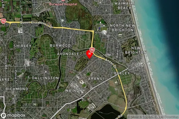 Avondale, Canterbury Satellite Map