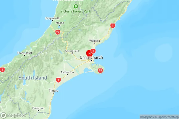 Burnside, Canterbury Region Map