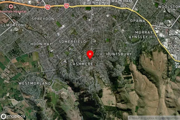 Cashmere, Canterbury Satellite Map