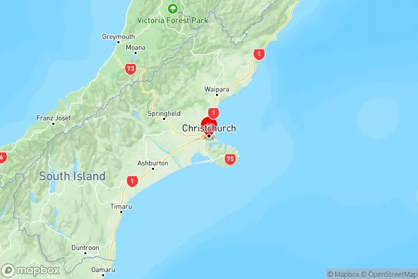 Cashmere, Canterbury Region Map