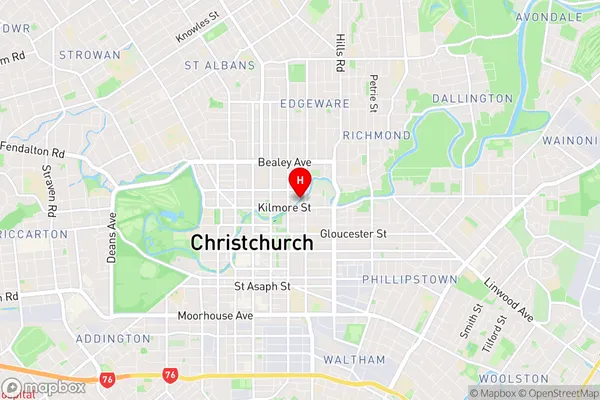 Christchurch Central, Canterbury Region Map