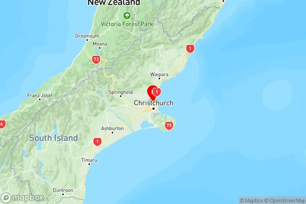 Coutts Island, Canterbury Region Map