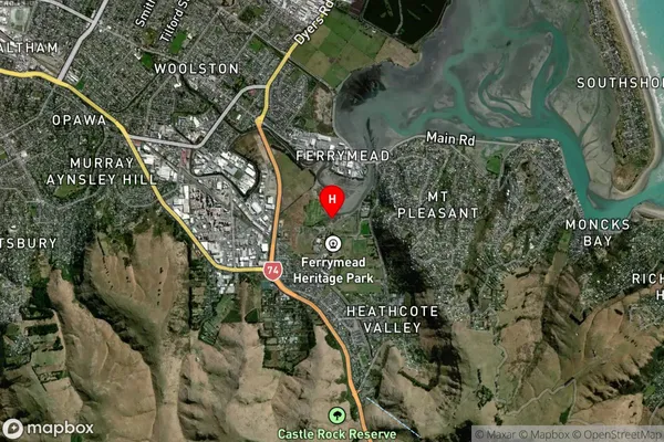 Ferrymead, Canterbury Satellite Map