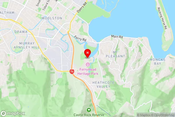 Ferrymead, Canterbury Region Map