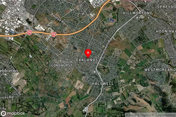 Halswell, Canterbury Satellite Map