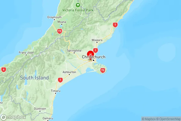 Hei Hei, Canterbury Region Map