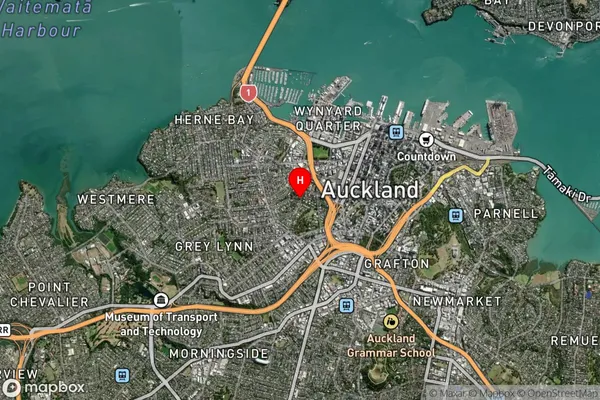 Freemans Bay, Auckland Satellite Map