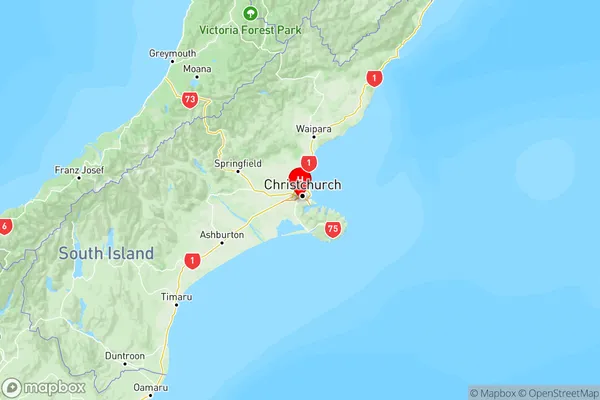 Hoon Hay, Canterbury Region Map