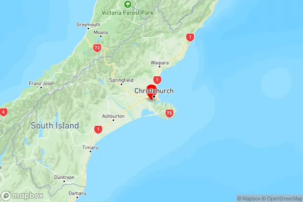 Kennedys Bush, Canterbury Region Map