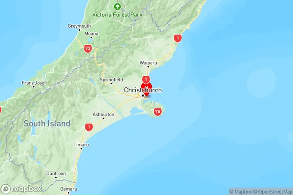 Mount Pleasant, Canterbury Region Map