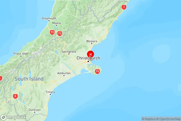 New Brighton, Canterbury Region Map