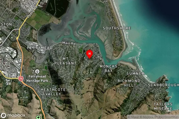 Redcliffs, Canterbury Satellite Map