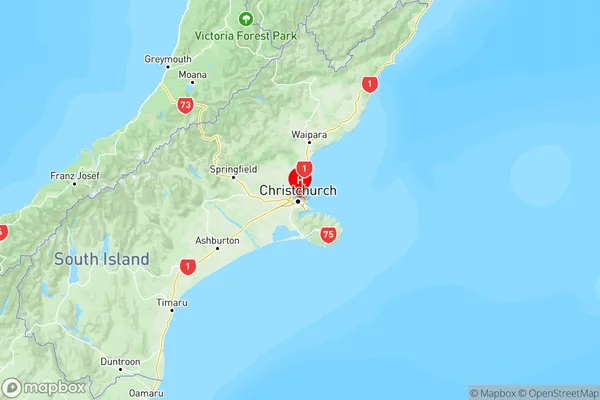 Richmond, Canterbury Region Map