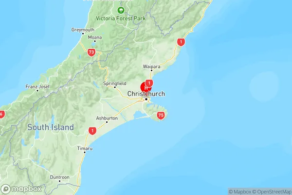 Saint Albans, Canterbury Region Map