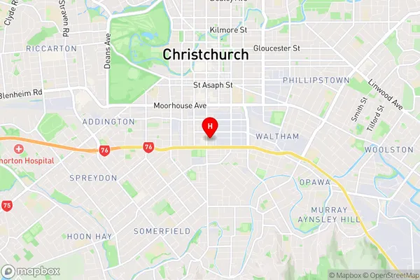 Sydenham, Canterbury Region Map