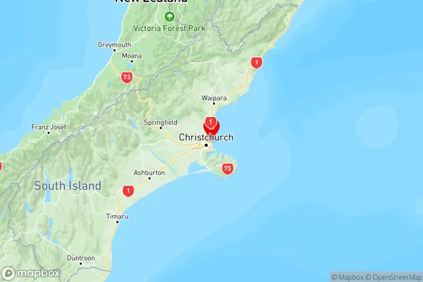 Waimairi Beach, Canterbury Region Map