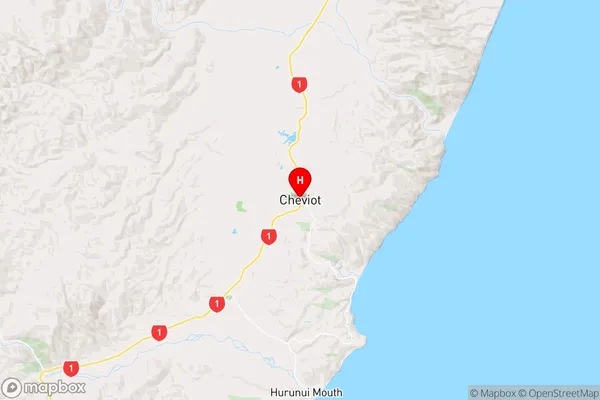 Cheviot, Canterbury Region Map