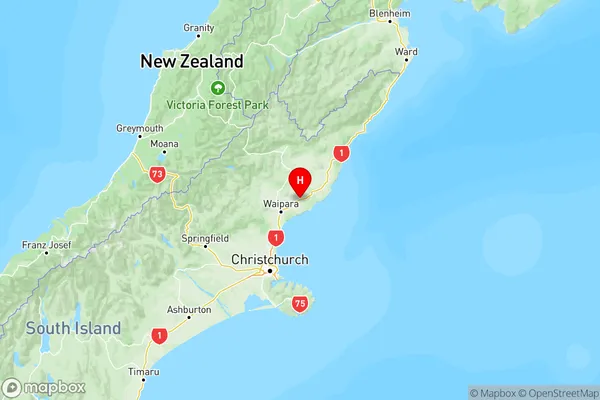 Greta Valley, Canterbury Region Map