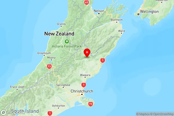 Hanmer Springs, Canterbury Region Map