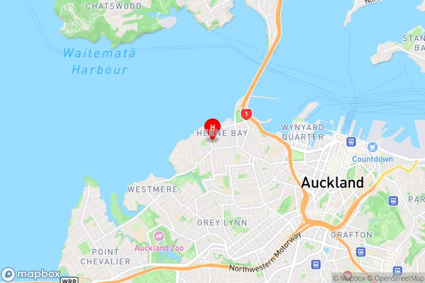 Herne Bay, Auckland Region Map