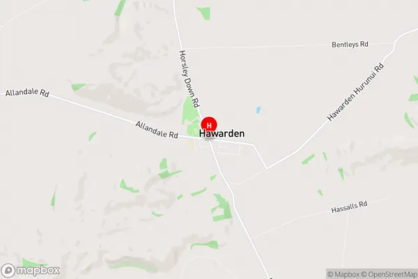 Hawarden, Canterbury Region Map