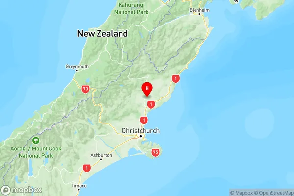 Hurunui, Canterbury Region Map