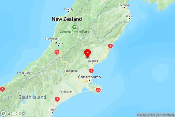 Pyramid Valley, Canterbury Region Map