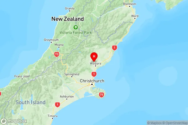 Waikari, Canterbury Region Map