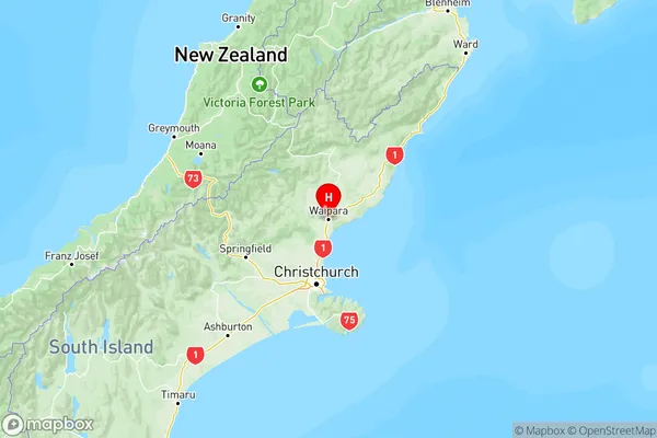 Waipara, Canterbury Region Map