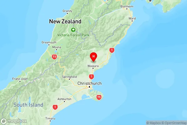 Hurunui, Canterbury Region Map