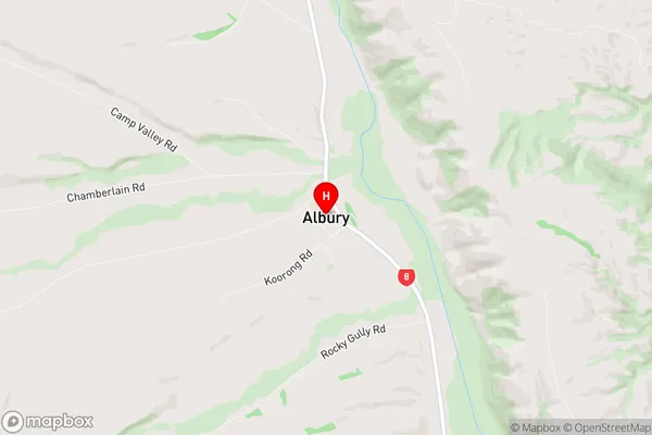 Albury, Canterbury Region Map